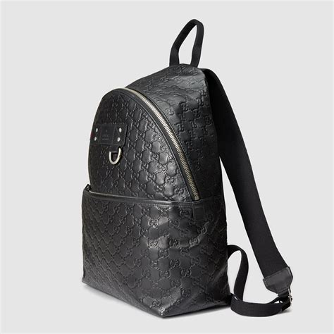 gucci mens black guccissima leather backpack